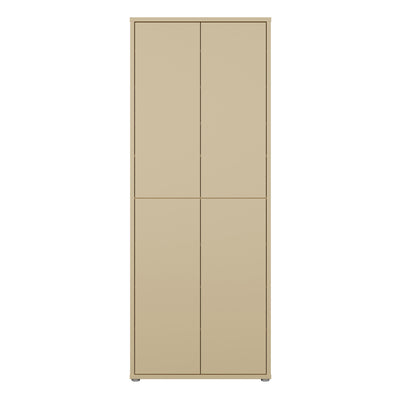 Alice Springs Tall Shoe Cabinet with 4 Doors Push-to-Open in Butter Yellow