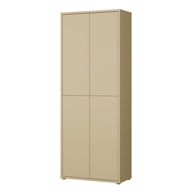 Alice Springs Tall Shoe Cabinet with 4 Doors Push-to-Open in Butter Yellow