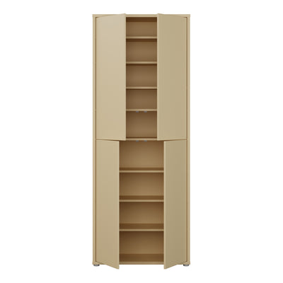 Alice Springs Tall Shoe Cabinet with 4 Doors Push-to-Open in Butter Yellow