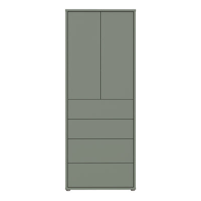 Alice Springs Tall Storage Cabinet with Push-to-Open Doors & 4 Drawers in Sage Green