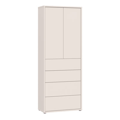 Alice Springs Tall Storage Cabinet with Push-to-Open Doors & 4 Drawers in Sand
