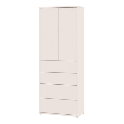 Alice Springs Tall Storage Cabinet with Push-to-Open Doors & 4 Drawers in Sand