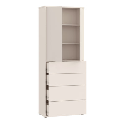 Alice Springs Tall Storage Cabinet with Push-to-Open Doors & 4 Drawers in Sand