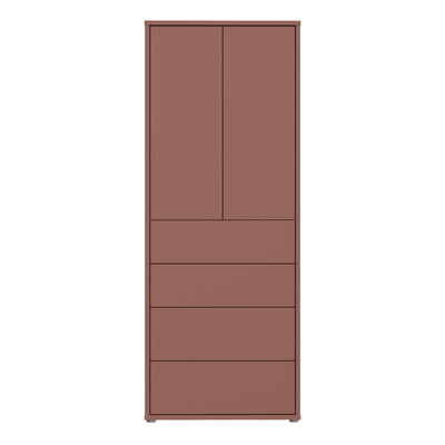 Alice Springs Tall Storage Cabinet with Push-to-Open Doors & 4 Drawers in Terracotta