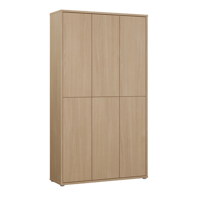 Alice Springs Tall Shoe Cabinet with 6 Doors Push-to-Open in Elegancia Oak
