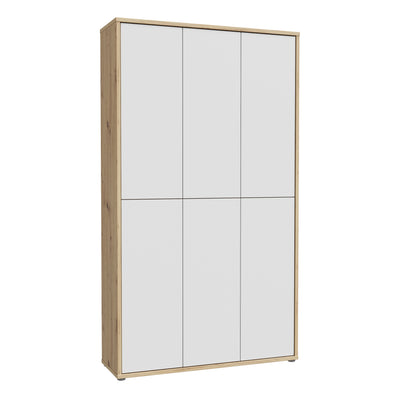 Alice Springs Shoe cabinet with 6 Doors Push-to-Open in Artisan Oak and Light Grey Doors