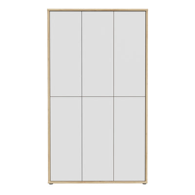 Alice Springs Shoe cabinet with 6 Doors Push-to-Open in Artisan Oak and Light Grey Doors
