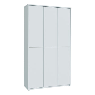 Alice Springs Tall Shoe Cabinet with 6 Doors Push-to-Open in Light Grey