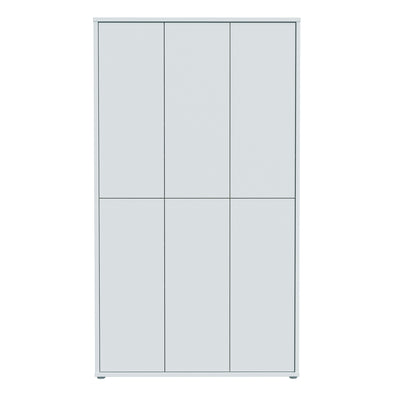 Alice Springs Tall Shoe Cabinet with 6 Doors Push-to-Open in Light Grey