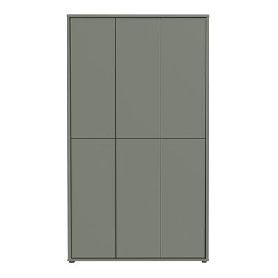 Alice Springs Tall Shoe Cabinet with 6 Doors Push-to-Open in Sage Green