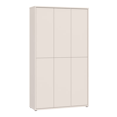 Alice Springs Tall Shoe Cabinet with 6 Doors Push-to-Open in Sand