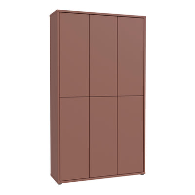 Alice Springs Tall Shoe Cabinet with 6 Doors Push-to-Open in Terracotta