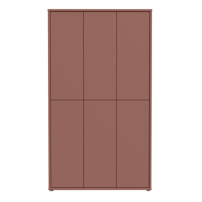 Alice Springs Tall Shoe Cabinet with 6 Doors Push-to-Open in Terracotta