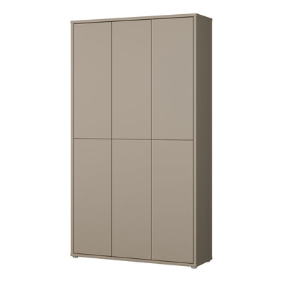 Alice Springs Tall Shoe Cabinet with 6 Doors Push-to-Open in Taupe
