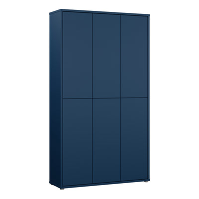 Alice Springs Tall Shoe Cabinet with 6 Doors Push-to-Open in Night Blue