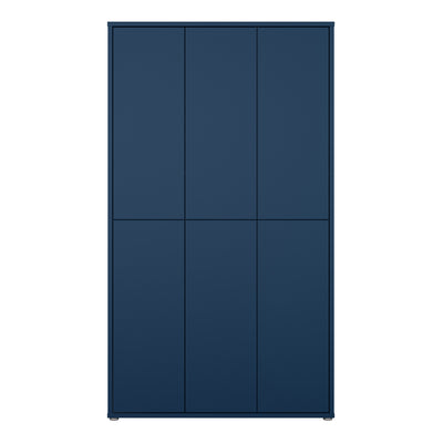 Alice Springs Tall Shoe Cabinet with 6 Doors Push-to-Open in Night Blue