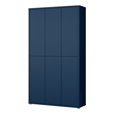 Alice Springs Tall Shoe Cabinet with 6 Doors Push-to-Open in Night Blue