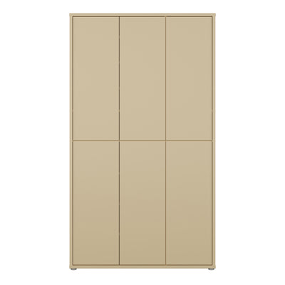 Alice Springs Tall Shoe Cabinet with 6 Doors Push-to-Open in Butter Yellow
