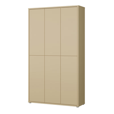 Alice Springs Tall Shoe Cabinet with 6 Doors Push-to-Open in Butter Yellow