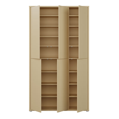 Alice Springs Tall Shoe Cabinet with 6 Doors Push-to-Open in Butter Yellow