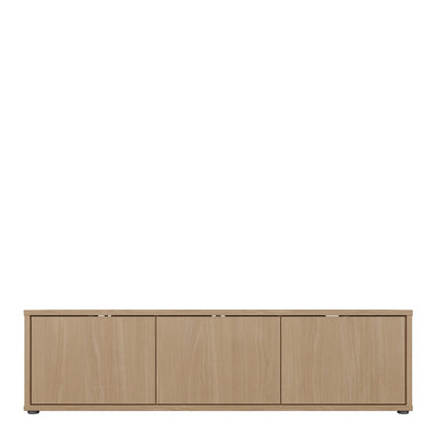 Alice Springs Wide TV Cabinet with 3 Doors Push-to-Open in Elegancia Oak
