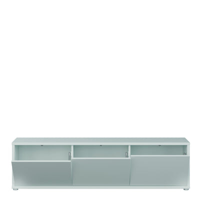 Alice Springs Wide TV Cabinet with 3 Doors Push-to-Open in Light Grey