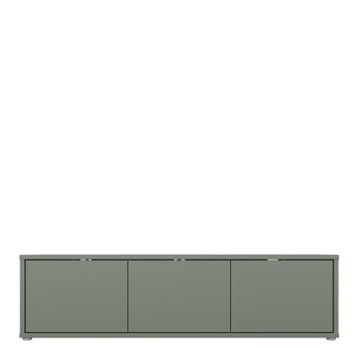 Alice Springs Wide TV Cabinet with 3 Doors Push-to-Open in Sage Green