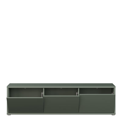 Alice Springs Wide TV Cabinet with 3 Doors Push-to-Open in Sage Green