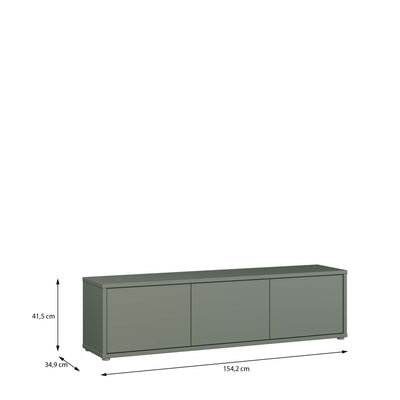 Alice Springs Wide TV Cabinet with 3 Doors Push-to-Open in Sage Green