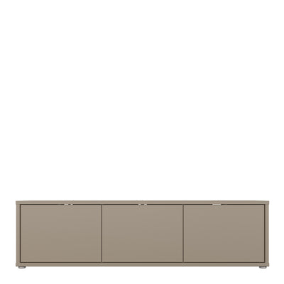 Alice Springs Wide TV Cabinet with 3 Doors Push-to-Open in Taupe