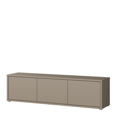 Alice Springs Wide TV Cabinet with 3 Doors Push-to-Open in Taupe