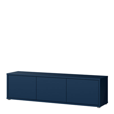 Alice Springs Wide TV Cabinet with 3 Doors Push-to-Open in Night Blue