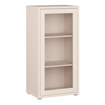 Alice Springs Low Glass Fronted Cabinet with Push-to-Open Door in Sand