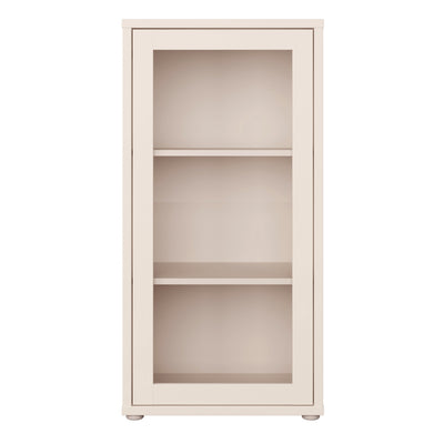 Alice Springs Low Glass Fronted Cabinet with Push-to-Open Door in Sand
