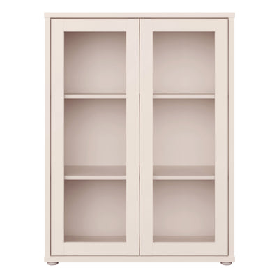 Alice Springs Low Glass Fronted Cabinet with 2 Push-to-Open Doors in Sand