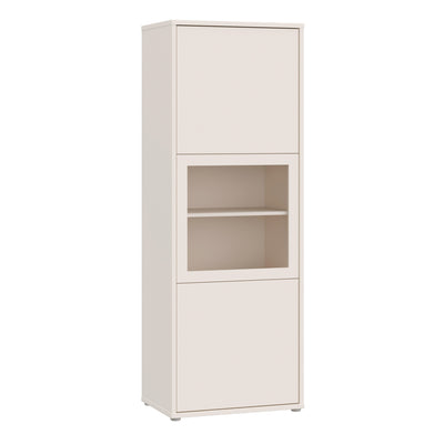 Alice Springs Narrow Display Cabinet with 3 Push-to-Open Doors in Sand