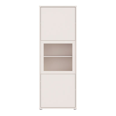 Alice Springs Narrow Display Cabinet with 3 Push-to-Open Doors in Sand