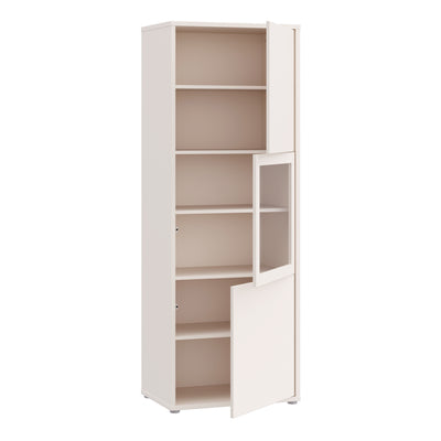 Alice Springs Narrow Display Cabinet with 3 Push-to-Open Doors in Sand