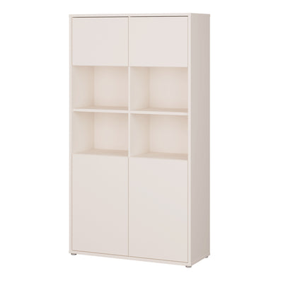 Alice Springs Wide Storage Cabinet 4 Doors Push-to-Open & 2 Central Shelves Sand