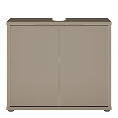 Alice Springs Under Sink Bathroom Cabinet with 2 Doors Push-to-Open in Taupe