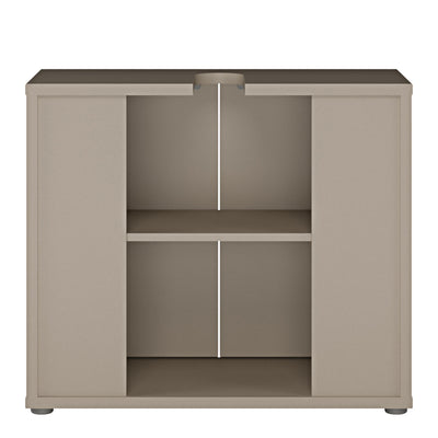 Alice Springs Under Sink Bathroom Cabinet with 2 Doors Push-to-Open in Taupe