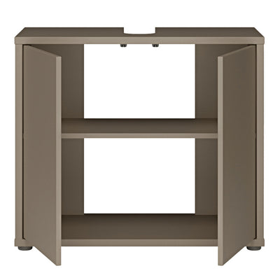 Alice Springs Under Sink Bathroom Cabinet with 2 Doors Push-to-Open in Taupe