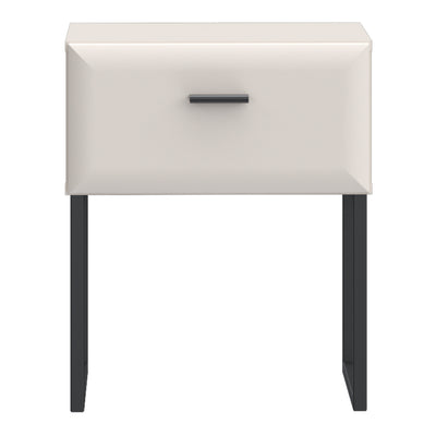 Akihisa Bedside Table with Drawer and Metal Legs in Sand