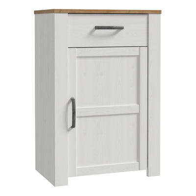 Bohol 1 Door 1 Drawer Shoe Cabinet in Riviera Oak/White – FTG