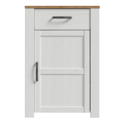 Bohol 1 Door 1 Drawer Shoe Cabinet in Riviera Oak/White – FTG, view 2