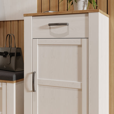 Bohol 1 Door 1 Drawer Shoe Cabinet in Riviera Oak/White – FTG, view 6