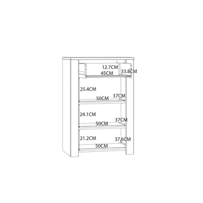 Bohol 1 Door 1 Drawer Shoe Cabinet in Riviera Oak/White – FTG, view 9
