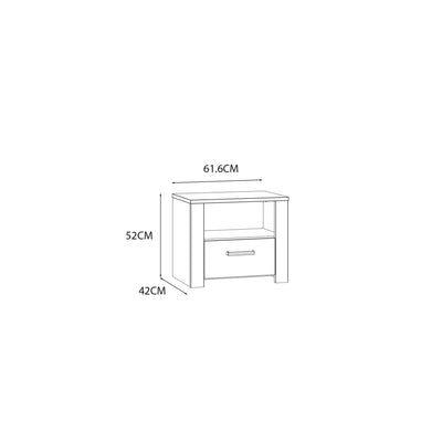 Bohol 1 Drawer Bedside I n Navy Oak – FTG, view 8