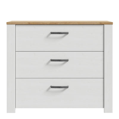 Bohol 3 Drawer Chest in Riviera Oak/White – FTG, view 2