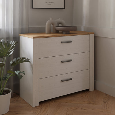 Bohol 3 Drawer Chest in Riviera Oak/White – FTG, view 6